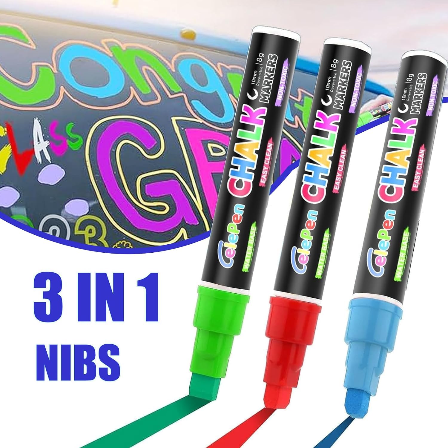 Window Chalk Markers for Cars Glass Washable