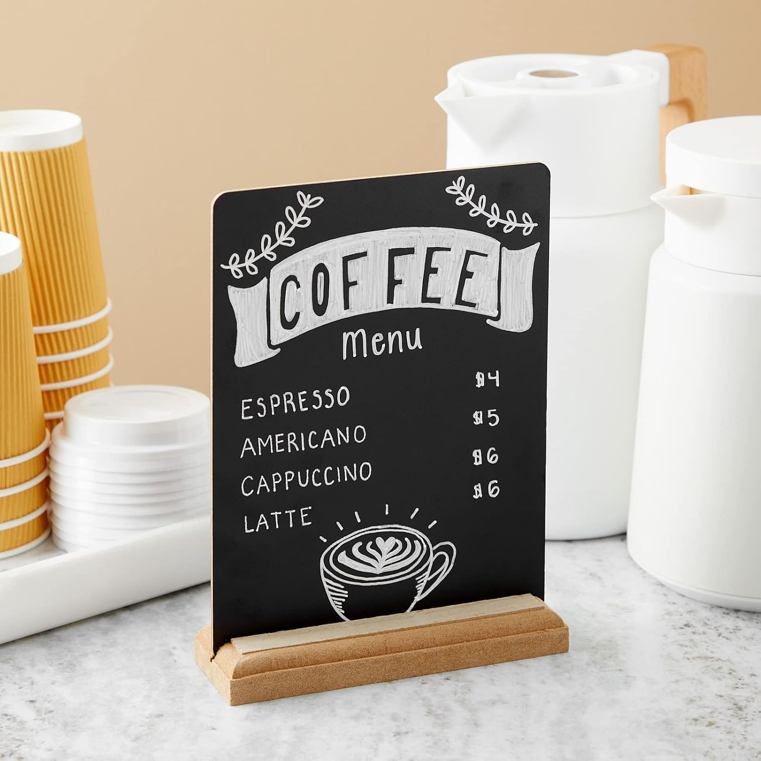 6 Pack Mini Chalkboard Signs with Stand for Table Decorations